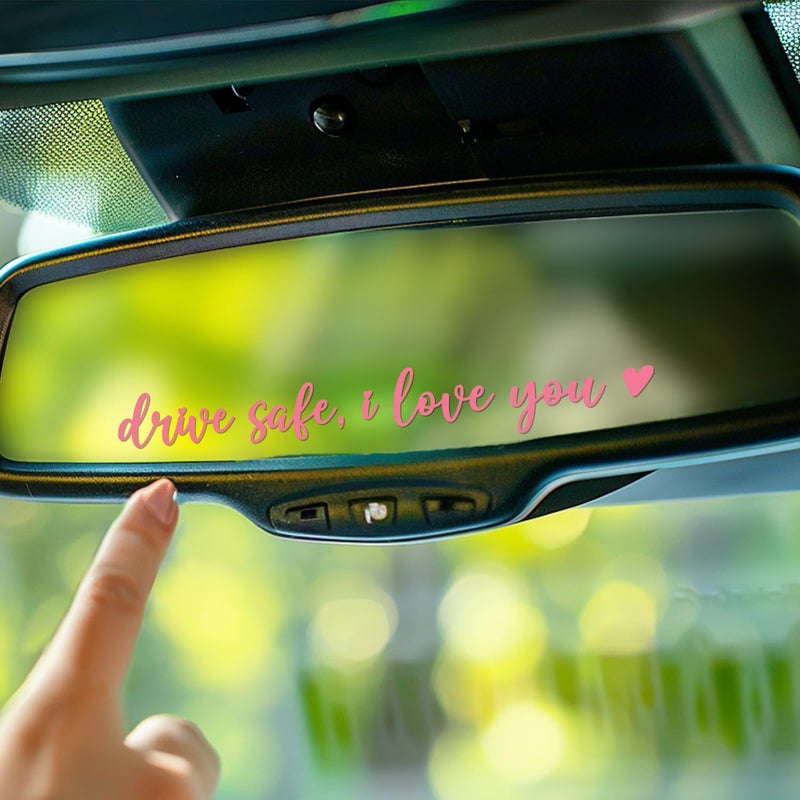 Hangwoous 3X Pink Drive Safe I Love You Sticker for Car Mirror - I Love You Drive Safe Mirror Sticker - Car Window Decals - New Driver Gifts for Men, Women - Cars Accessories - Image 5